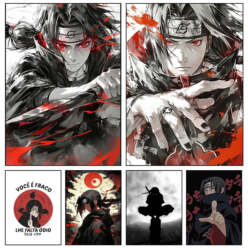 Resin Art Wallpaper - นารูโตะ อิทาจิ อะนิเมะ ภาพเพชร 5D แบบเจาะเต็มวงกลม