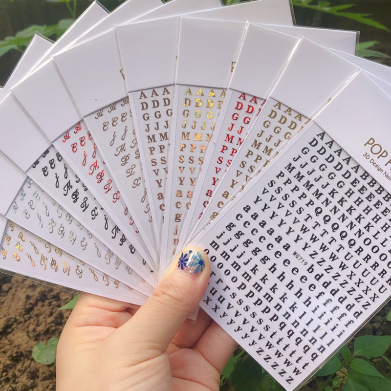 Resin Art Equipment - สติกเกอร์ตกแต่งเล็บตัวอักษรภาษาอังกฤษ