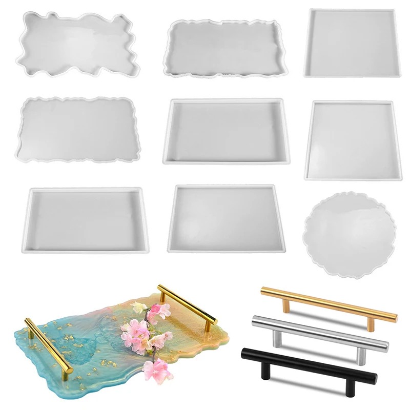 Resin Art Equipment - ถาดอีพ็อกซี่เรซินแม่พิมพ์ซิลิโคน DIY สี่เหลี่ยมผืนผ้าขนาดใหญ่ชา Coaster เรซินแม่พิมพ์สําหรับตกแต่งบ้านหัตถกรรมอุปกรณ์ศิลปะ
