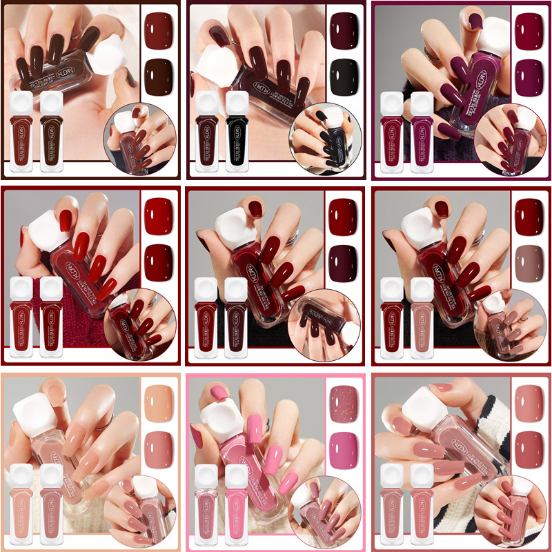 Resin Art Equipment - ชุดยาทาเล็บแบบลอกได้สูตรน้ำ 10 มล. 2 ชิ้น สีแดงชมพู