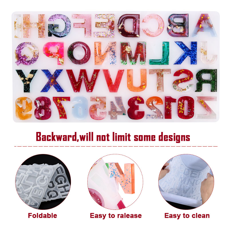 ตัวอักษรอีพ็อกซี่เรซินชุดแม่พิ - Resin Art Alphabet บทวิจารณ์และราคา
