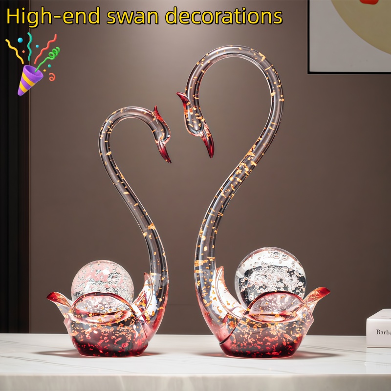 รูปปั้นคู่หงส์เรซิ่นหรูหรา ของ - Resin Art Wedding Gift บทวิจารณ์และราคา